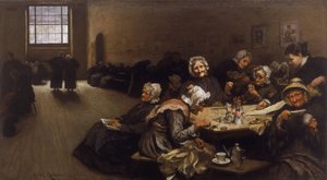 Abendstimmung: Eine Szene in der Armenanstalt von Westminster von Hubert von Herkomer