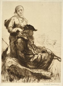 Der Hirte und seine Tochter, ca. 1879 von Hubert von Herkomer