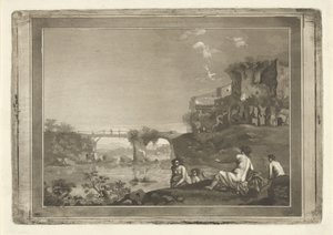 Landschaft mit badenden Nymphen von Hubertus van Hove