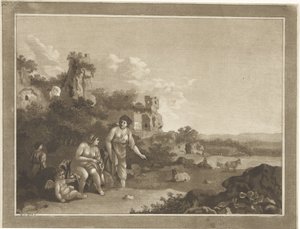 Landschaft mit Nymphen von Hubertus van Hove