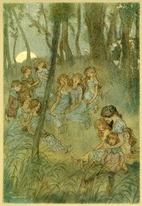 Und nächtliche Wiesenfeen, schaut ihr singt, aus Die lustigen Weiber von Windsor, veröffentlicht 1910 von Hugh Thomson