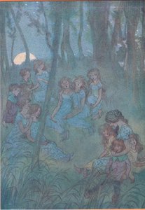 Und jede Nacht singen die Wiesenfeen, Illustration aus Die lustigen Weiber von Windsor, 1910 von Hugh Thomson