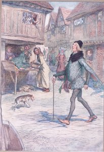 Hält er nicht den Kopf hoch, als ob? Und stolz in seinem Gang?, Illustration aus Die lustigen Weiber von Windsor, 1910 von Hugh Thomson