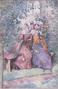 Lasst uns gemeinsam gegen diesen fettigen Ritter beraten, Illustration aus Die lustigen Weiber von Windsor, 1910 von Hugh Thomson