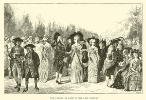 Die Parade in Bath im letzten Jahrhundert (Gravur) von Hugh Thomson