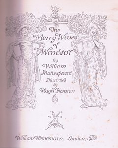 Titelseitengestaltung, Illustration aus Die lustigen Weiber von Windsor, 1910