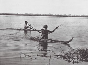 Afrika: Shilluk-Flöße von Hugo Adolf Bernatzik