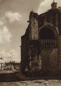 Mexiko: Cuernavaca, Teilansicht der Kathedrale von Hugo Brehme