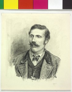 Abtei Zeichnung in Schwarz Typ eines Deutschen von Kärnten von Hugo Charlemont