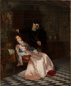 Gustav Vasa findet seine Gemahlin Catherine Stenbock schlafend und hört sie sagen König Gösta, ich liebe... von Hugo Salmson