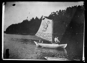 Weißes Boot mit Monstertuch von Hugo Simberg