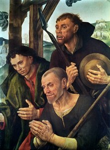 Kopf der Hirten, Detail des zentralen Panels des Portinari-Altars (Detail) von Hugo van der Goes
