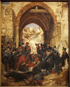 Einnahme einer algerischen Kasbah - Gemälde von Hugues Martin (1809-?), Öl auf Leinwand, 40,5 x 33 cm - Musée des Beaux Arts de Macon
