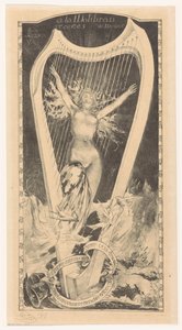Maria Malibran vor Harfe von Huib Luns (signed by artist)