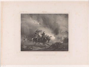 Angreifende Soldaten zu Pferd von Huib van Hove Bz