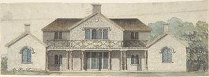 Entwurf für ein Cottage Ornée im Tudoresken Stil von Humphry Repton