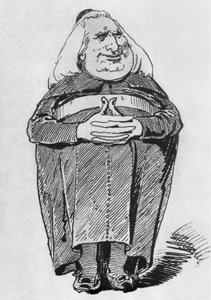 Franz Liszt (1811-86) als Abt, Karikatur aus Borsszem Janko, 27. Juli 1870