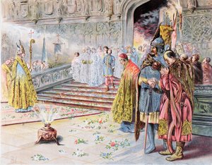 Hochzeit von Matthias I. (1440-90) Corvinus und Beatrice von Aragon im Jahr 1476