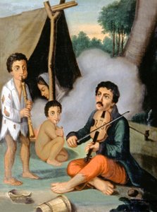 Musiker-Zigeunerfamilie, ca. 1880-1900 (Gemälde) von Hungarian School