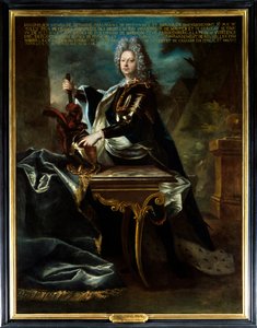Porträt von Maximilian Heinrich VI. von Bethune, Fünfter Herzog von Sully (1669-1729). Gemälde zugeschrieben Hyacinthe Rigaud (1659-1743). Öl auf Leinwand. Obligatorische Erwähnung: Sully sur Loire, Schloss Sully - Porträt von Maximilian Henri VI de Bethun von Hyacinthe (attr. to) Rigaud