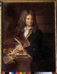 Porträt von Nicolas Boileau (1636 - 1711) genannt Boileau Despreaux, französischer Schriftsteller - Gemälde aus der Werkstatt von Hyacinthe Rigaud (1659-1743) von Hyacinthe (studio of) Rigaud