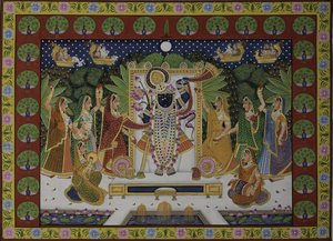 Gopis, die Krishna verehren