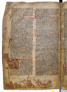 Taufe von König Olaf Tryggvason, aus Flateyjarbok (Das Buch von Flatey) spätes 14. Jahrhundert