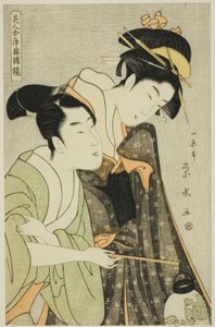 Osome und Hisamatsu, aus der Serie "Schönheiten in Joruri-Rollen (Bijin awase joruri kagami)"