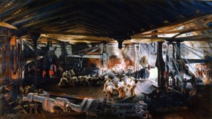 Biegen eines Baumes in der Indres-Fabrik von F. Bonhommé