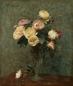 Stillleben: Rosen in einer Glasvase