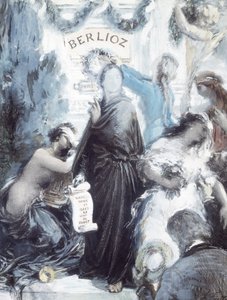 Aquarell-Lithographie zum Gedenken an den 100. Geburtstag von Hector Berlioz