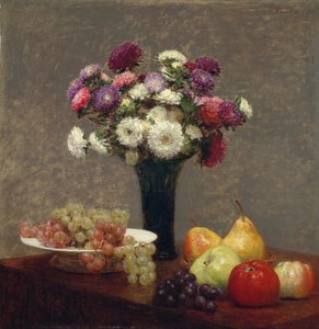 Astern und Früchte auf einem Tisch, 1863
