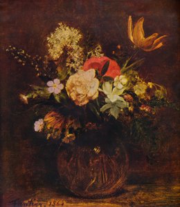 Schale mit Blumen, 1864, 1935 von Ignace Henri Jean Fantin Latour