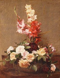 Gladiolen und Rosen, 1881