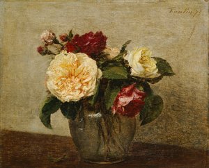 Rote und gelbe Rosen, 1879 von Ignace Henri Jean Fantin Latour