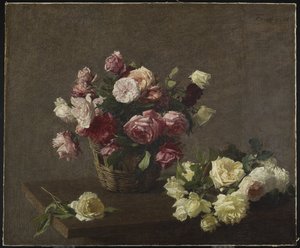 Rosen in einem Korb, 1888 von Ignace Henri Jean Fantin Latour
