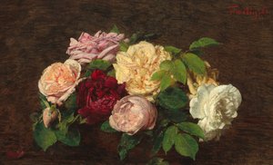 Rosen von Nizza auf einem Tisch von Ignace Henri Jean Fantin Latour