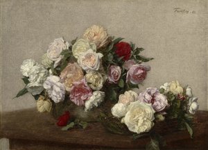 Rosen in einer Schale und Schüssel, 1885