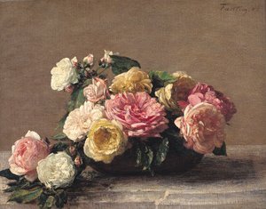 Rosen in einer Schale, 1882 von Ignace Henri Jean Fantin Latour