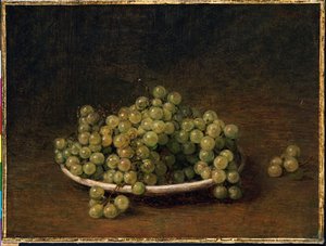 Weiße Trauben auf einem Teller von Ignace Henri Jean Fantin Latour
