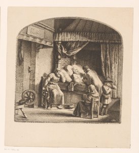 Alter Mann auf dem Sterbebett von Ignace Joseph de Claussin (attributed to)