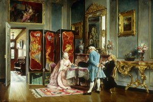 Figuren in einem eleganten Innenraum von Ignacio Leon y Escosura