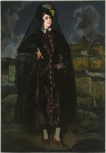 Porträt von Anita Ramírez in Schwarz von Ignacio Zuloaga