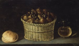 Stillleben (Korb mit Feigen, Brot und Krug mit Honig) – 20. Jahrhundert