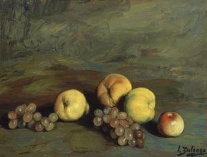 Stillleben (Pfirsich, Äpfel, Birne und Trauben) – 20. Jahrhundert