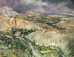 Landschaft in Navarra von Ignacio Zuloaga y Zabaleta