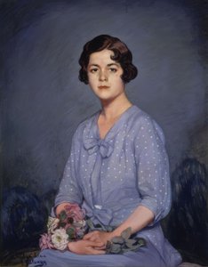 Lucia (Porträt eines jungen Mädchens mit Blumen in der Hand) von Ignacio Zuloaga y Zabaleta