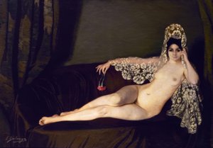 Akt mit Nelke, 1915, Öl auf Leinwand, 131 × 184 cm
