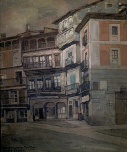 Spanisches Dorf – Landschaft von Kastilien – Öl auf Leinwand – 93 × 77 cm von Ignacio Zuloaga y Zabaleta