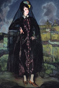 Porträt von Anita Ramirez in Schwarz von Ignacio Zuloaga y Zabaleta